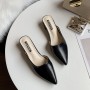 Half Slippers Women's  Summer New Pointed Mid Heel Women's Slippers Korean Edition External Wear Muller Shoes