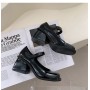 Black Retro Thick Heeled Leather Shoes For Women In The Summer Of , New Fashion French Ins Trend, Popular Single Shoe From Mary Jane