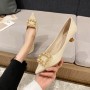 H876-78 High Heels Women's New Pointed Shallow Mouth Women's Shoe Commuter Rhinestone Square Buckle Temperament Korean Version Thin Heel Single Shoe Women