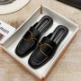 Flat Sole Single Shoe Female  New Slippers Female Outerwear Wearing Summer Korean Version Lazy Man Baldhead Half Slipper Female Shoes 9A99-3