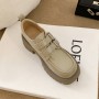 Xingguang Fang Sweet Academy Style Small Leather Shoes Women's New Genuine Leather Thick Sole Lefu Shoes Velcro Elevated Casual Shoes