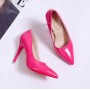 Single Shoe Women  New Women's Shoes Spring And Autumn European And American Style Pointed Tip Shallow Mouth Lacquer Leather Fashion High Heels Wholesale For Women Size 43