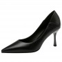 Spring  New Small Black Professional High Heels Women's Thin Heel Pointed French Large Shallow Cut Single Shoes