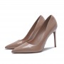 European And American Style Minimalist Shallow Cut Slim Slim Slim Slim Heel Women's Single Shoes  Spring New Nude Pointed Patent Leather High Heels